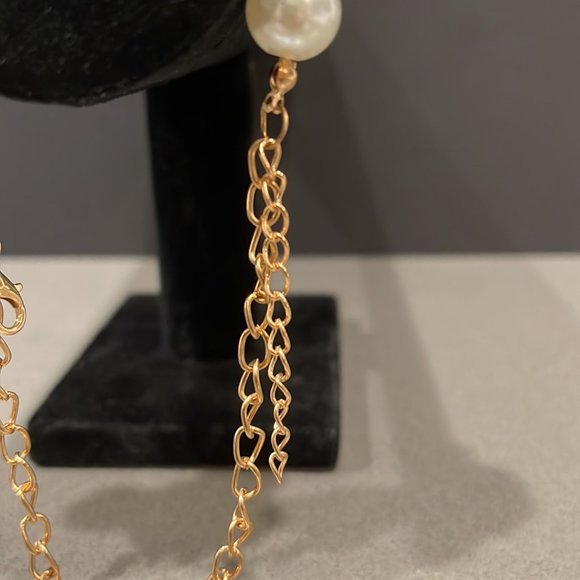 Gold & Pearl Bracelet with Charms - Picture 10 of 10